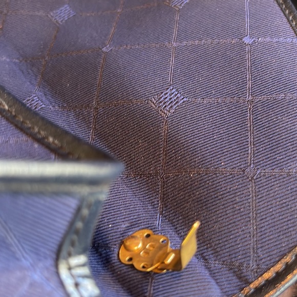 Lanvin Navy Twill and Leather Envelope Clutch Shoulder Bag - Picture 12 of 15